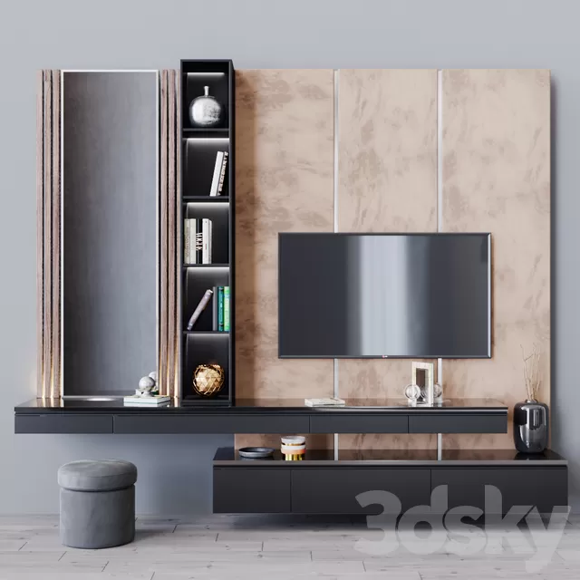 TV Wall 3D Models – Tv set 52
