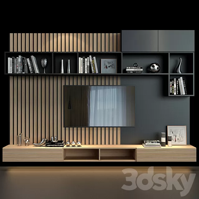 TV Wall 3D Models – TV Wall set 39