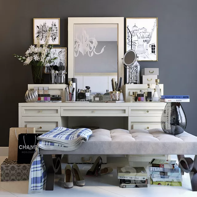 Dressing Table – 3D Models – Decorative Set Dresser 4