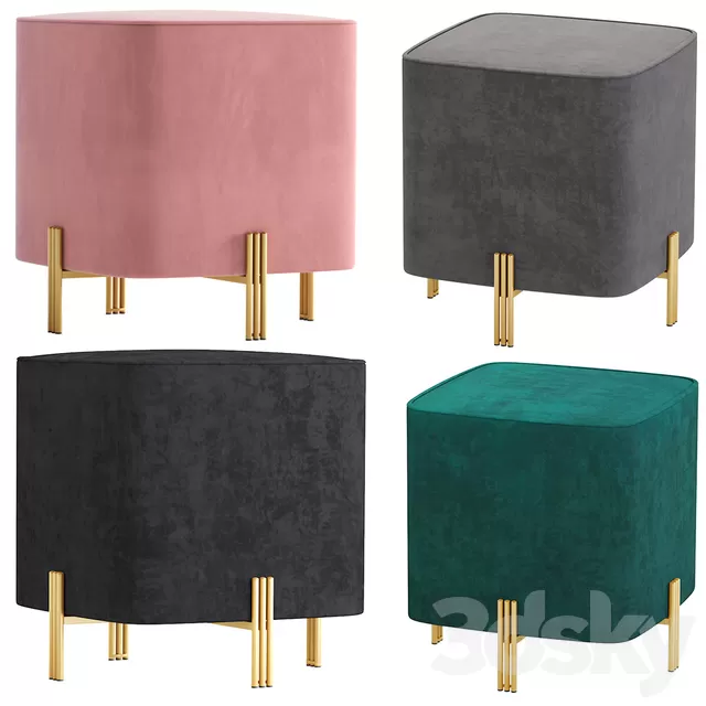 Furniture 3D Models – Others – Eichholtz stool burnett Furniture 3D Models – Others – Eichholtz stool burnett