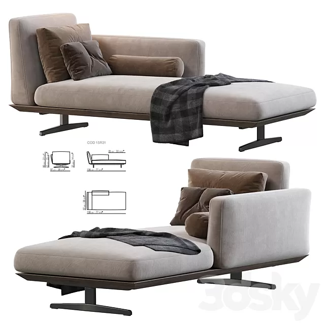 Furniture 3D Models – Others – Evergreen Chaise Longue by Flexform Furniture 3D Models – Others – Evergreen Chaise Longue by Flexform