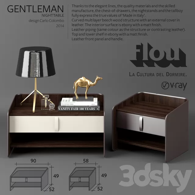 Furniture 3D Models – Others – Flou Gentleman Nightstand Furniture 3D Models – Others – Flou Gentleman Nightstand