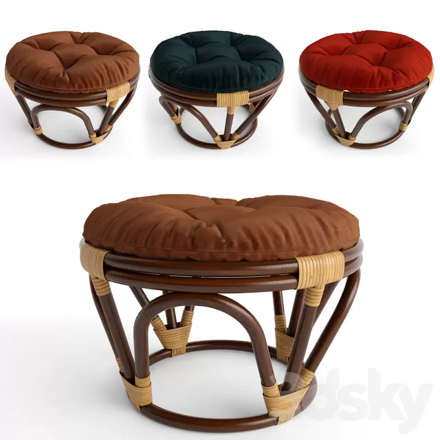 Furniture 3D Models – Others – Pouf round xavier ottoman Furniture 3D Models – Others – Pouf round xavier ottoman