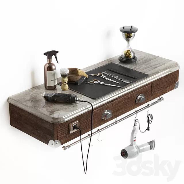 Furniture 3D Models – Others – The working table of the hairdresser (Barbershop)