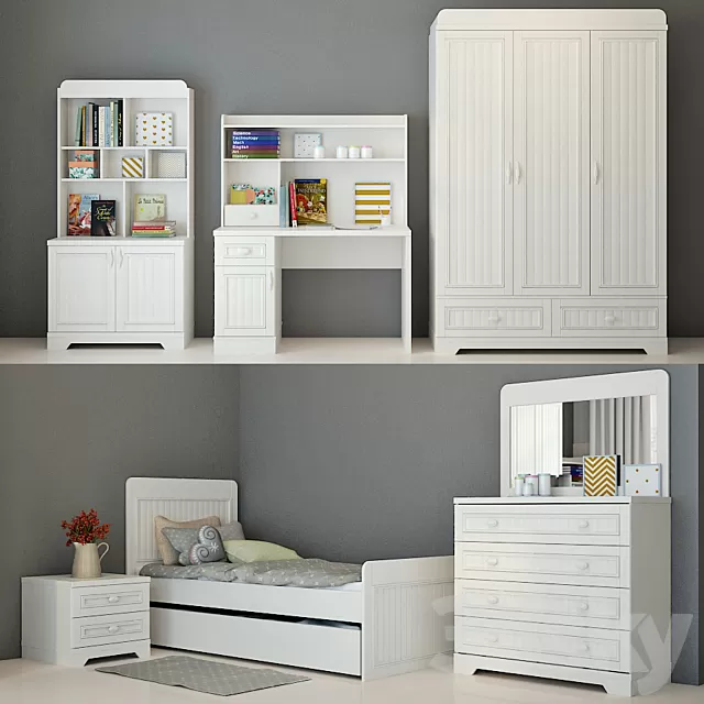 Children – Bed 3D Models – NewJoy – White Life Series