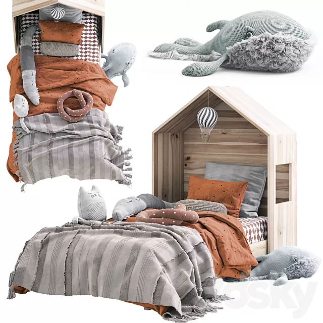 Children – Bed 3D Models – UTAKER IKEA DECK IKEA with headboard