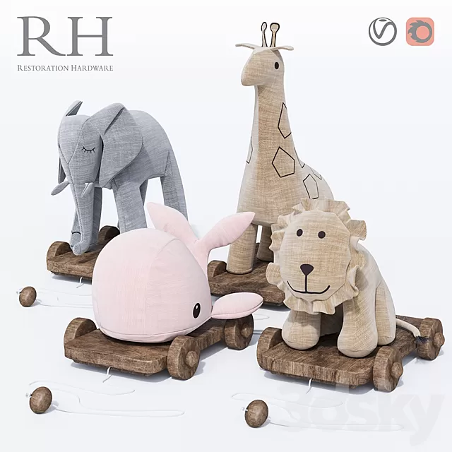 Children – Toy 3D Models – Chambray Pull Toy RH Baby & Child’s