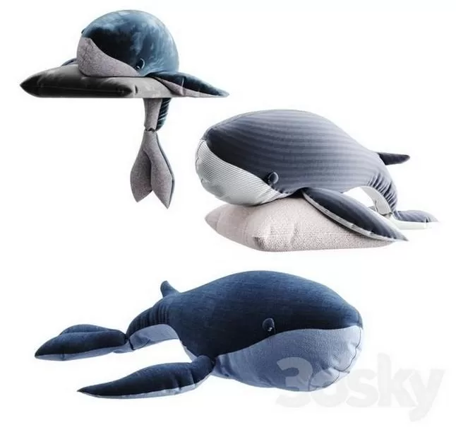 Children – Toy 3D Models – Whale toy set