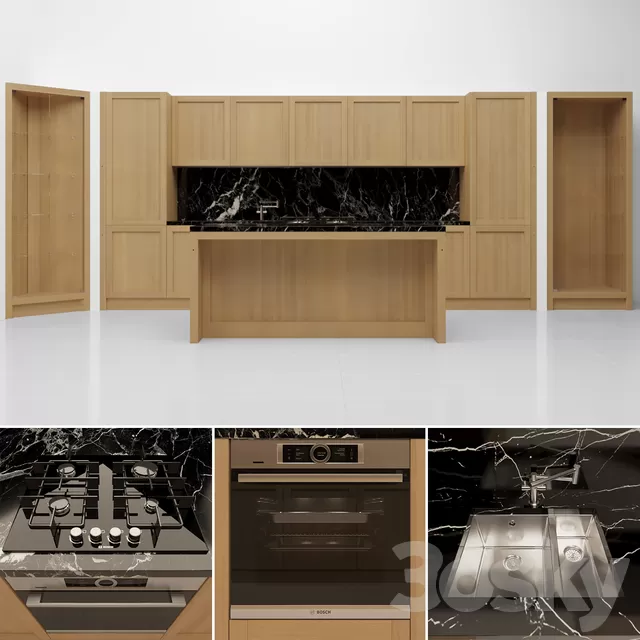 Kitchen – Interiors – 3D Models – Arredamenti Legno Vivo Kitchen (max 2014; obj; fbx)