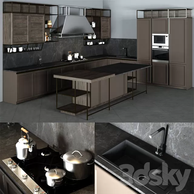 Kitchen – Interiors – 3D Models – Frame Snaidero Kitchen Furniture