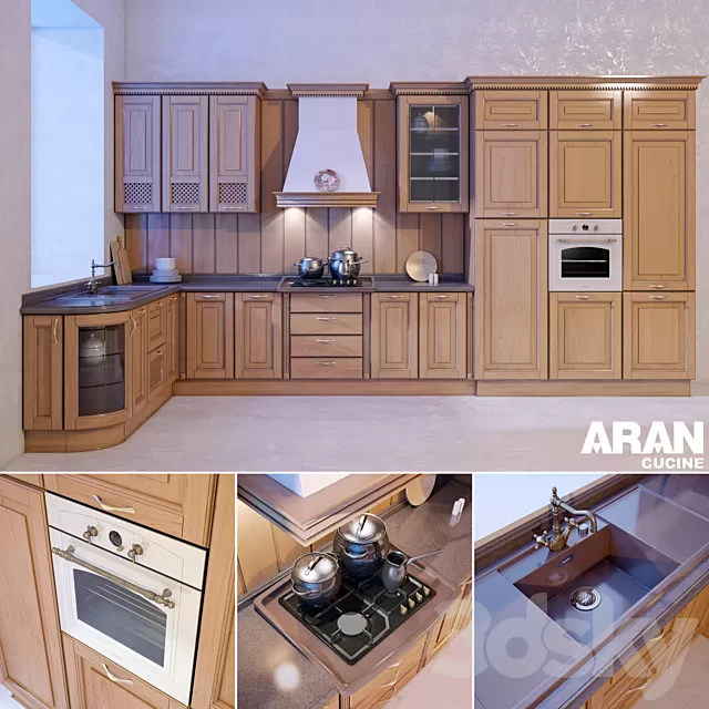 Kitchen – Interiors – 3D Models – Kitchen ARAN Provenzale