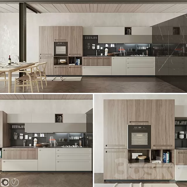 Kitchen – Interiors – 3D Models – Kitchen Cucina Mood Stosa