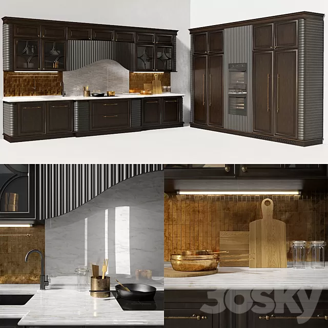 Kitchen – Interiors – 3D Models – Kitchen Dama from the Italian factory Prestige