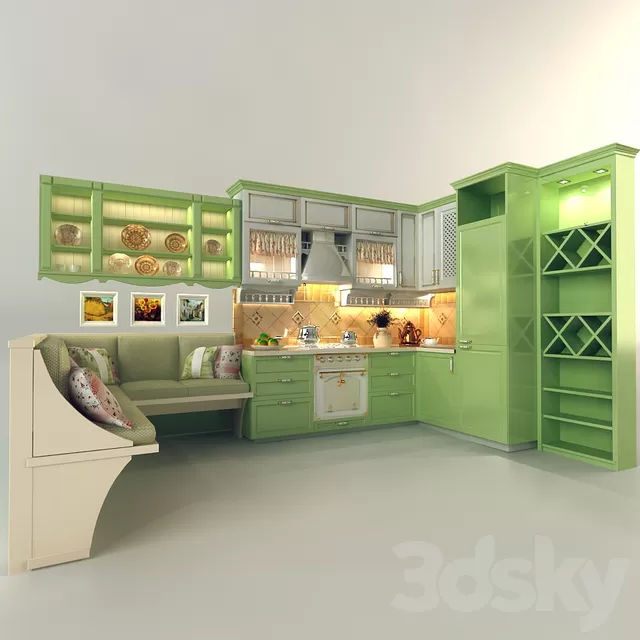 Kitchen – Interiors – 3D Models – Provence style kitchen