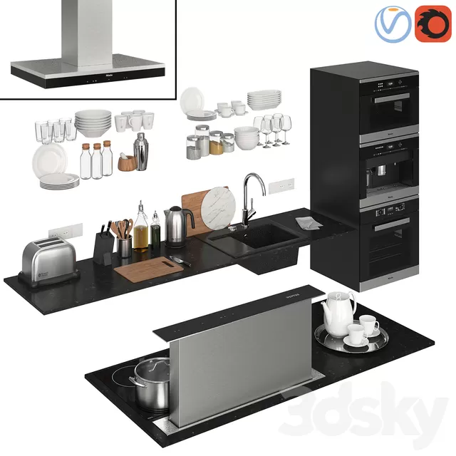 Kitchen – Accessories – 3D Models – Kitchen Decor Island (max 12 Corona) 3D model