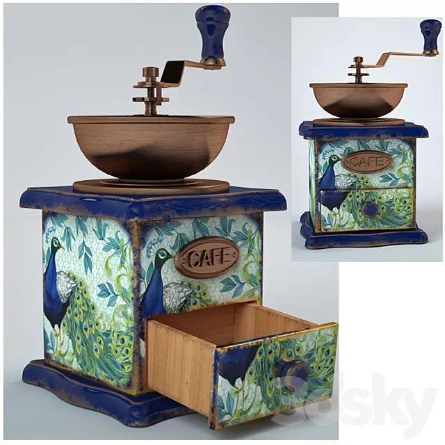 Kitchen – Appliance 3D Models – Grinder decorated decoupage technique