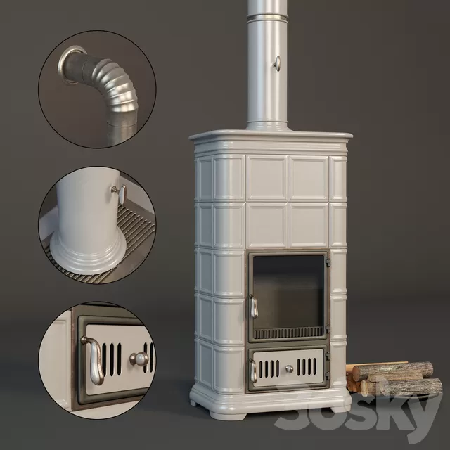 Kitchen – Appliance 3D Models – Tiled stove