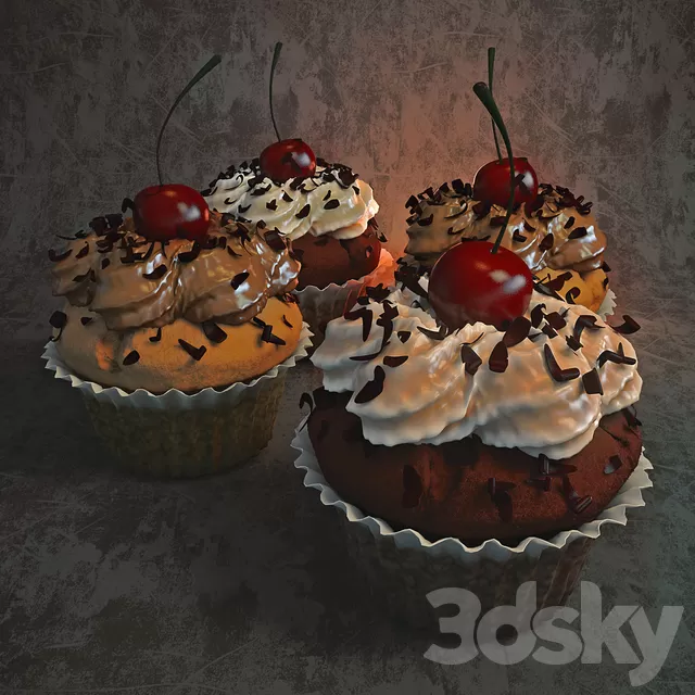 Kitchen – Foods – Drink 3D Models – Cupcake 2