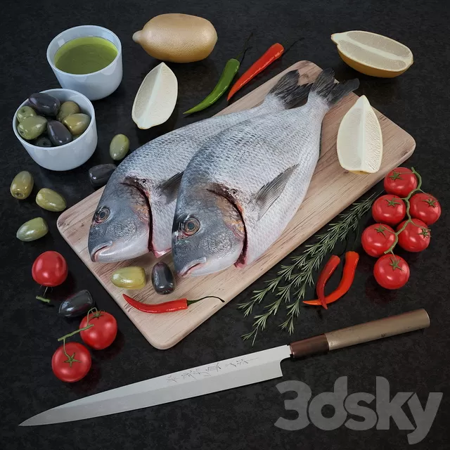 Kitchen – Foods – Drink 3D Models – Fresh fish