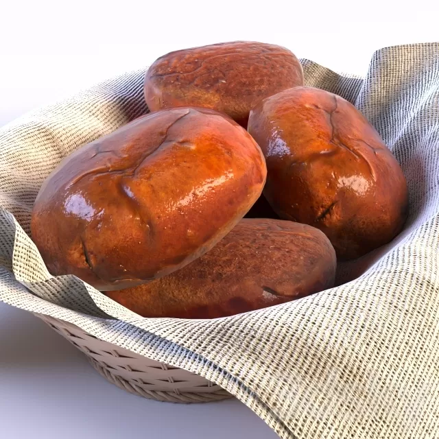 Kitchen – Foods – Drink 3D Models – Pie with potato and mushrooms