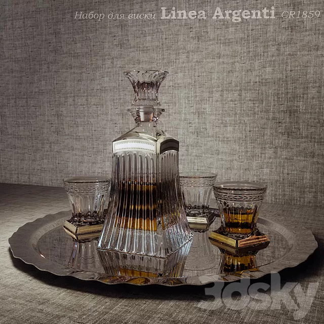 Kitchen – Foods – Drink 3D Models – Set for whiskey Linea Argenti CR1859