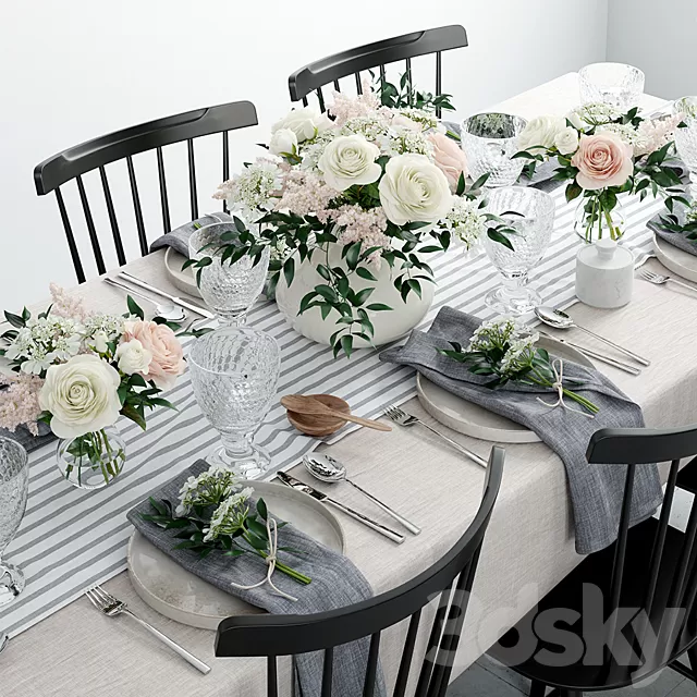 Kitchen – Tableware 3D Models – Laying 3 3D Model