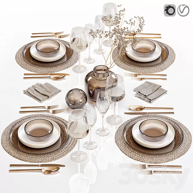 Kitchen – Tableware 3D Models – Table setting 28