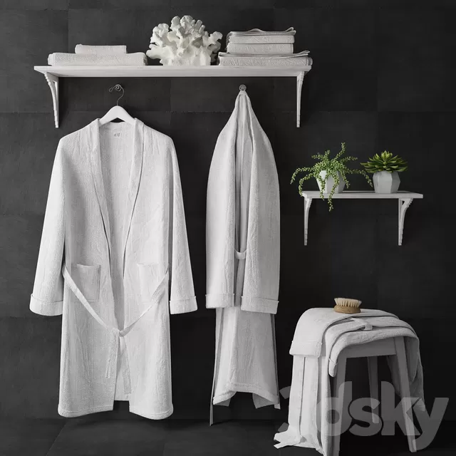 Bathroom – Accessories 3D Models – Bathrobe set Bathroom – Accessories 3D Models – Bathrobe set