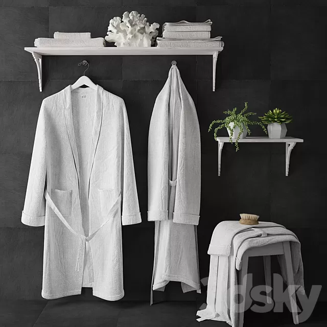 Bathroom – Accessories 3D Models – Bathrobe setS Bathroom – Accessories 3D Models – Bathrobe setS
