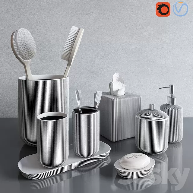 Bathroom – Accessories 3D Models – Kassatex Rivington Accessory Kit