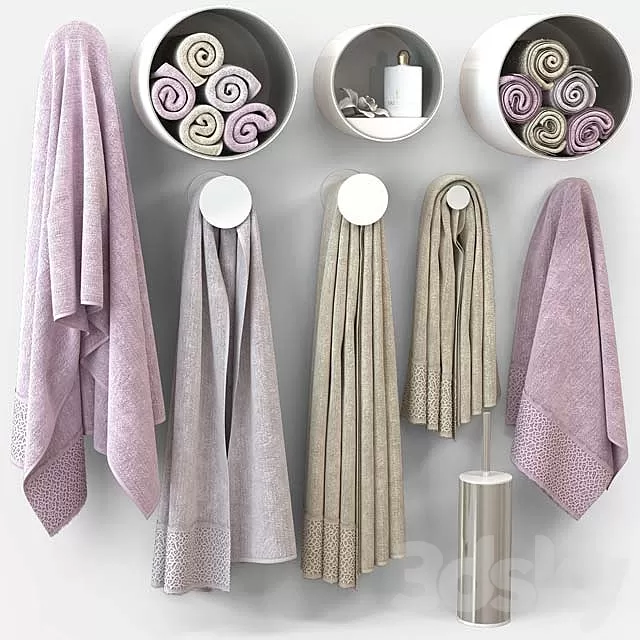 Bathroom – Accessories 3D Models – Towels M24