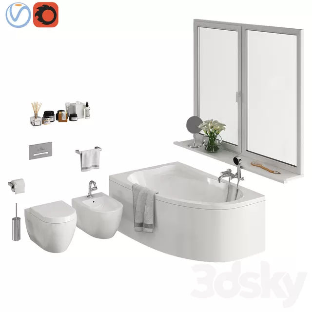 Bathroom – Bathtub 3D Models – Bathroom Set 2 Part 2