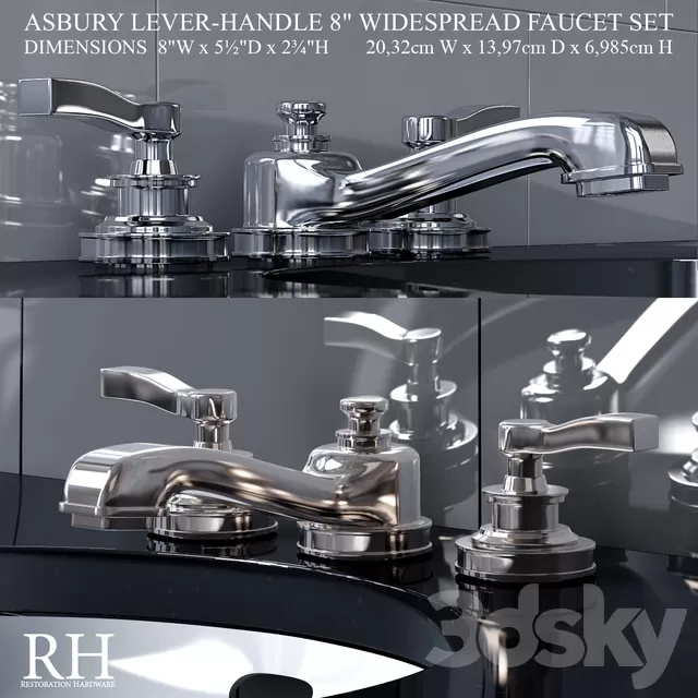 Bathroom – Faucet 3D Models – ASBURY LEVER-HANDLE 8 WIDESPREAD FAUCET SET Bathroom – Faucet 3D Models – ASBURY LEVER-HANDLE 8 WIDESPREAD FAUCET SET