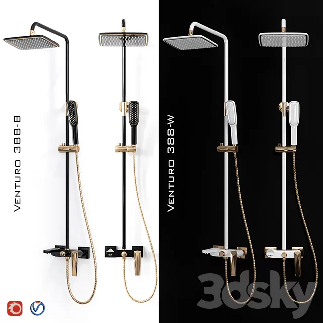 Bathroom – Faucet 3D Models – Boheme Venturo shower rack 388 (B;W) Bathroom – Faucet 3D Models – Boheme Venturo shower rack 388 (B;W)