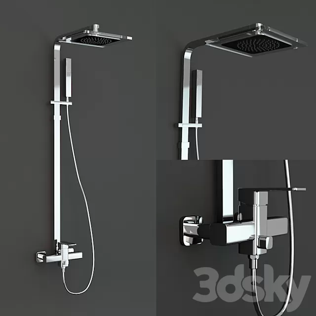 Bathroom – Faucet 3D Models – Damixa slate shower set Bathroom – Faucet 3D Models – Damixa slate shower set