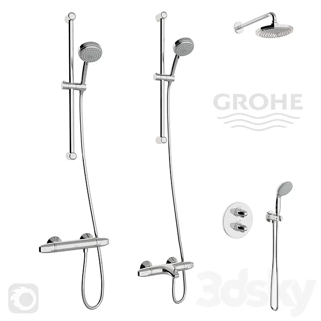 Bathroom – Faucet 3D Models – Grohe Grohtherm 1000 Thermostat set Bathroom – Faucet 3D Models – Grohe Grohtherm 1000 Thermostat set