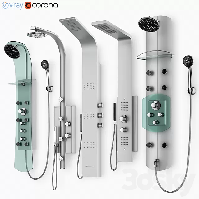 Bathroom – Faucet 3D Models – Hydromassage panels Ravak set 21 Bathroom – Faucet 3D Models – Hydromassage panels Ravak set 21