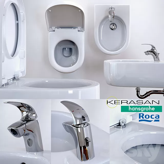 Bathroom – Toilet – Bidet 3D Models – toilet and bidet Kerasan FLO