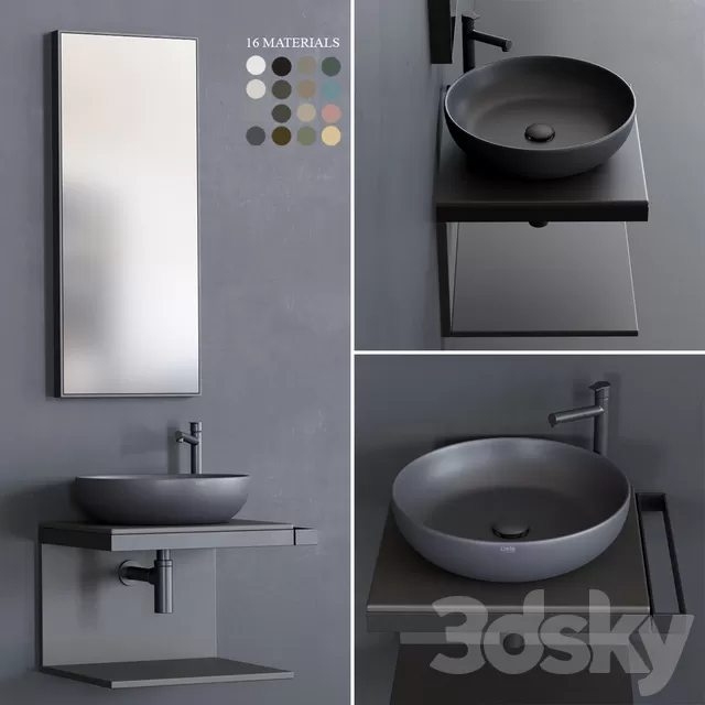 Bathroom – Wash Basin 3D Models – Ceramica Cielo Multiplo set 1