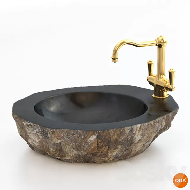Bathroom – Wash Basin 3D Models – River Rock Wash Basin 2