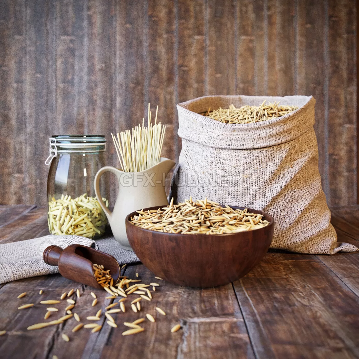 Decorative – Set – 3D Models – a sack of grain Decorative – Set – 3D Models – a sack of grain