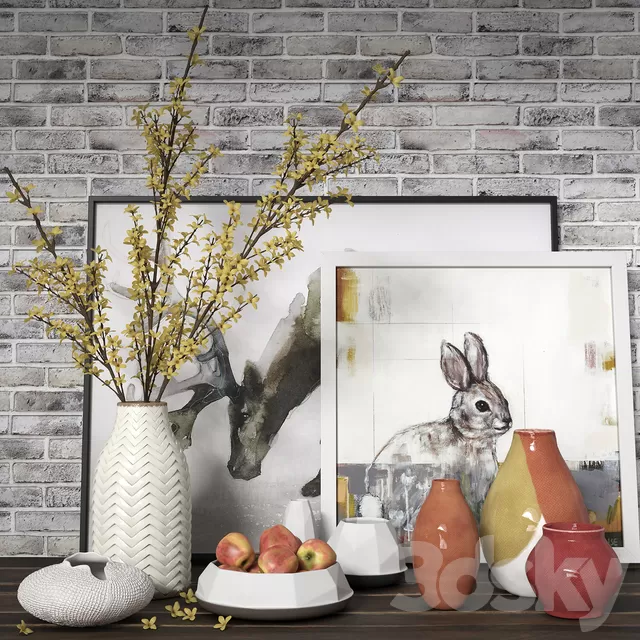 Decorative – Set – 3D Models – Crate and Barrel Vases