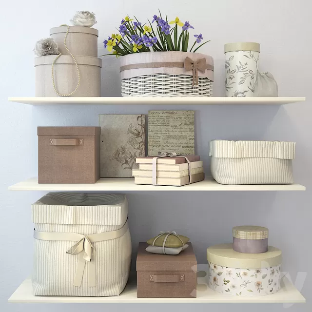 Decorative – Set – 3D Models – Decor beige color