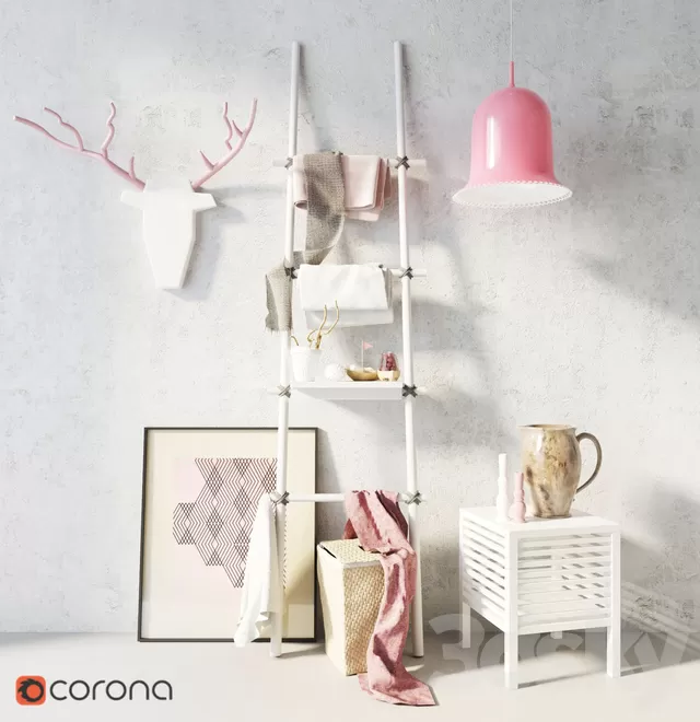 Decorative – Set – 3D Models – Decor for a dignity of a knot + Hanger ladder