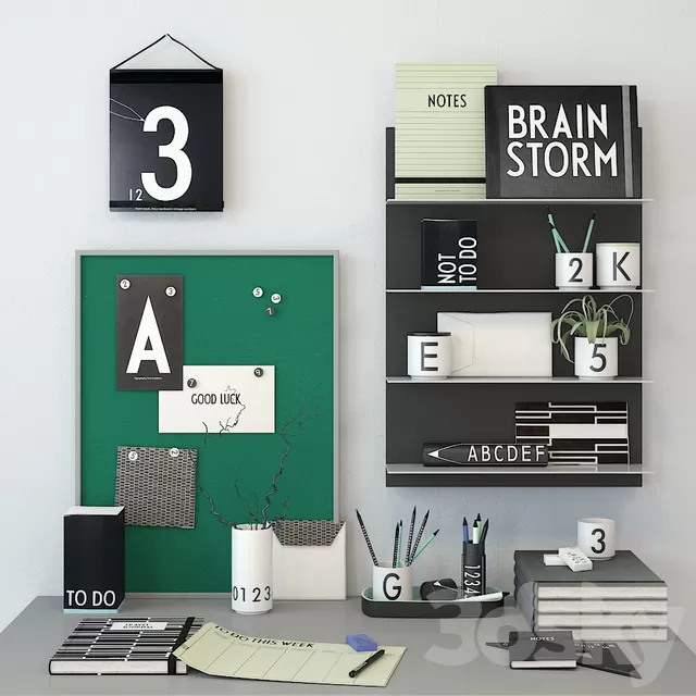 Decorative – Set – 3D Models – Decor letters green