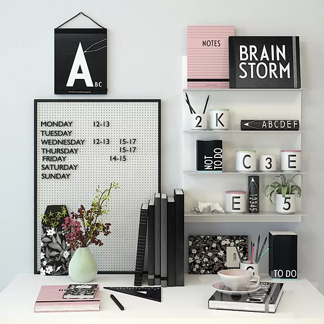 Decorative – Set – 3D Models – Decor letters pink