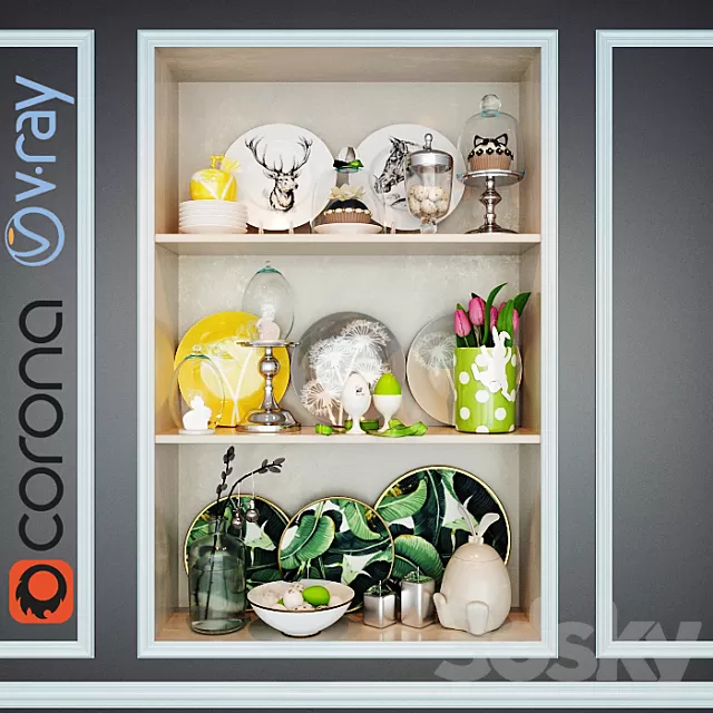 Decorative – Set – 3D Models – Decorative composition 06