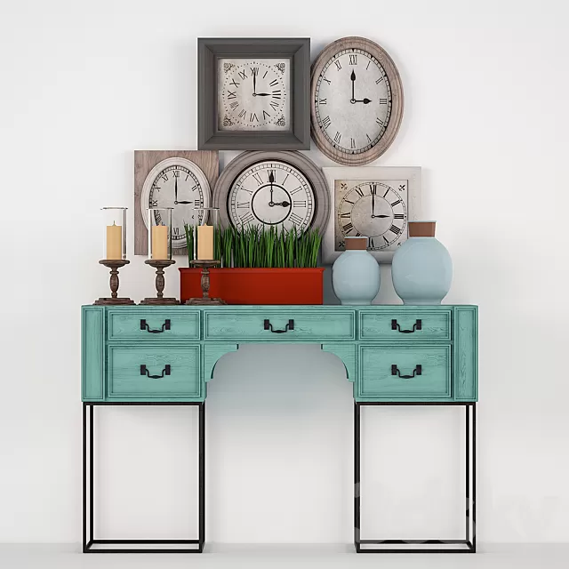 Decorative – Set – 3D Models – Decorative set in the style of Provence; with a clock
