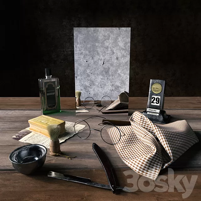 Decorative – Set – 3D Models – Decorative shaving kit (max; obj)