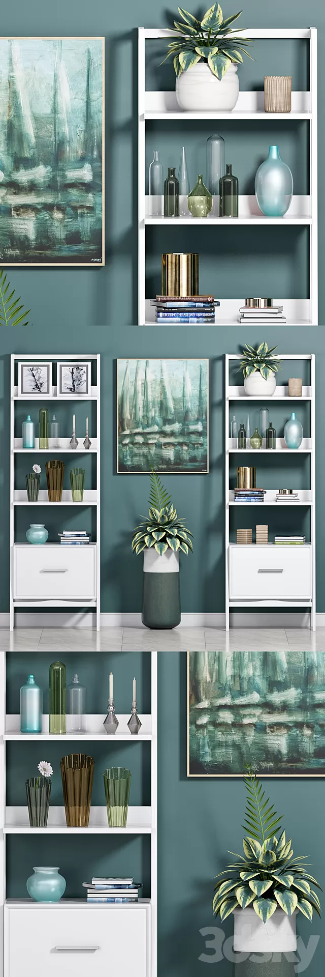 Decorative – Set – 3D Models – Decorative shelf 2